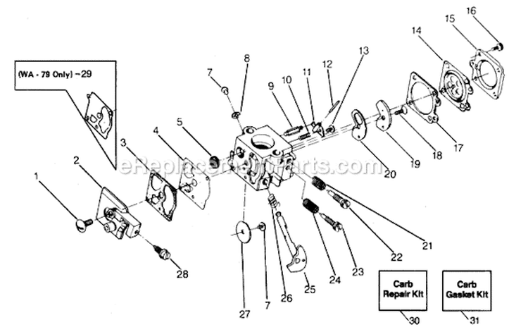 Page A Diagram and Parts List for XR-85  Weed Eater Trimmer